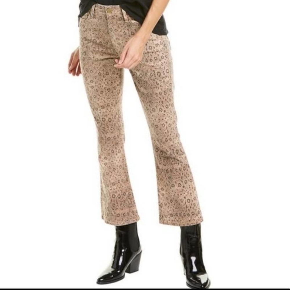 NWT Frame Denim Le Crop Mini Boot 29 Snake Animal Python Print Cropped Bโฆ